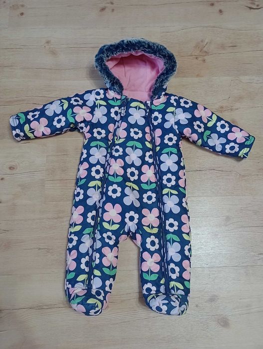 kombinezon zimowy dla dziewczynki 74 72 w kwiatki  Marks&Spencer