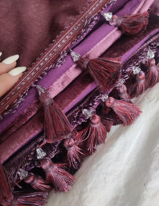 Дизайнерские велюровые шторы, ткань Jab