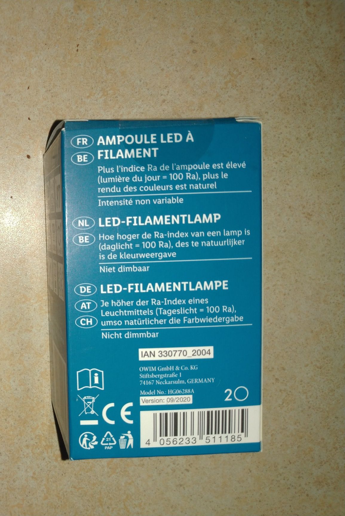Світлодіодна Лампа 8Bт=60 Вт. LIVARNO. Лампочка