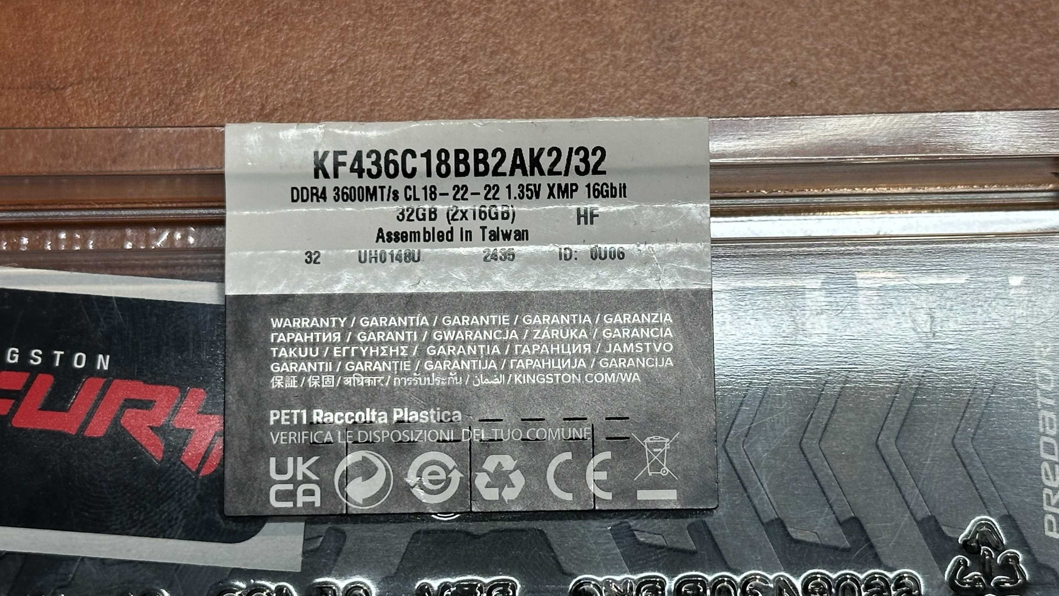 Pamięć Kingston Fury Beast RGB DDR4 32GB 3600MHz CL18