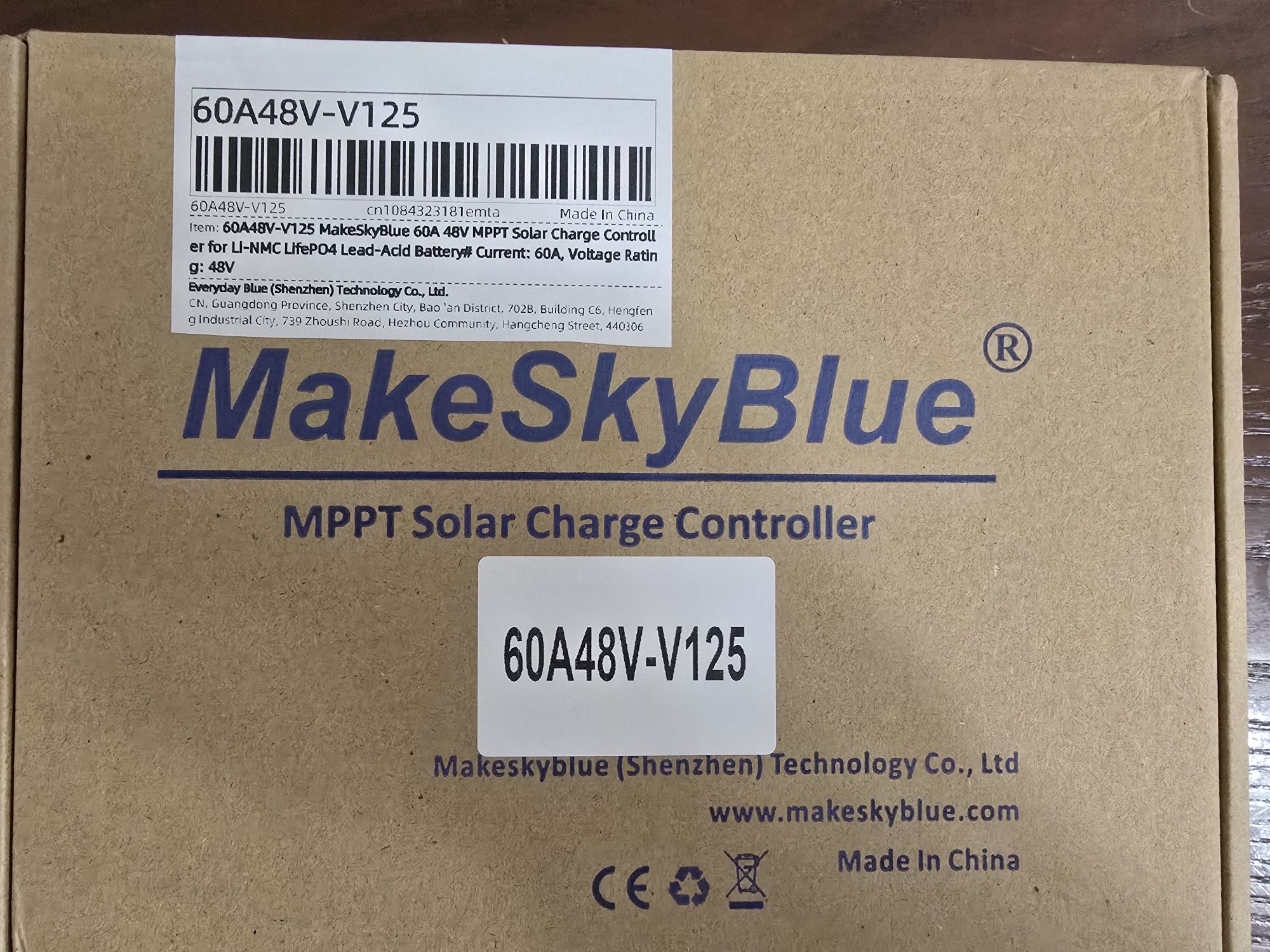 Солнечный контроллер заряда MPPT  MakeSkyBlue 60A48V-V125