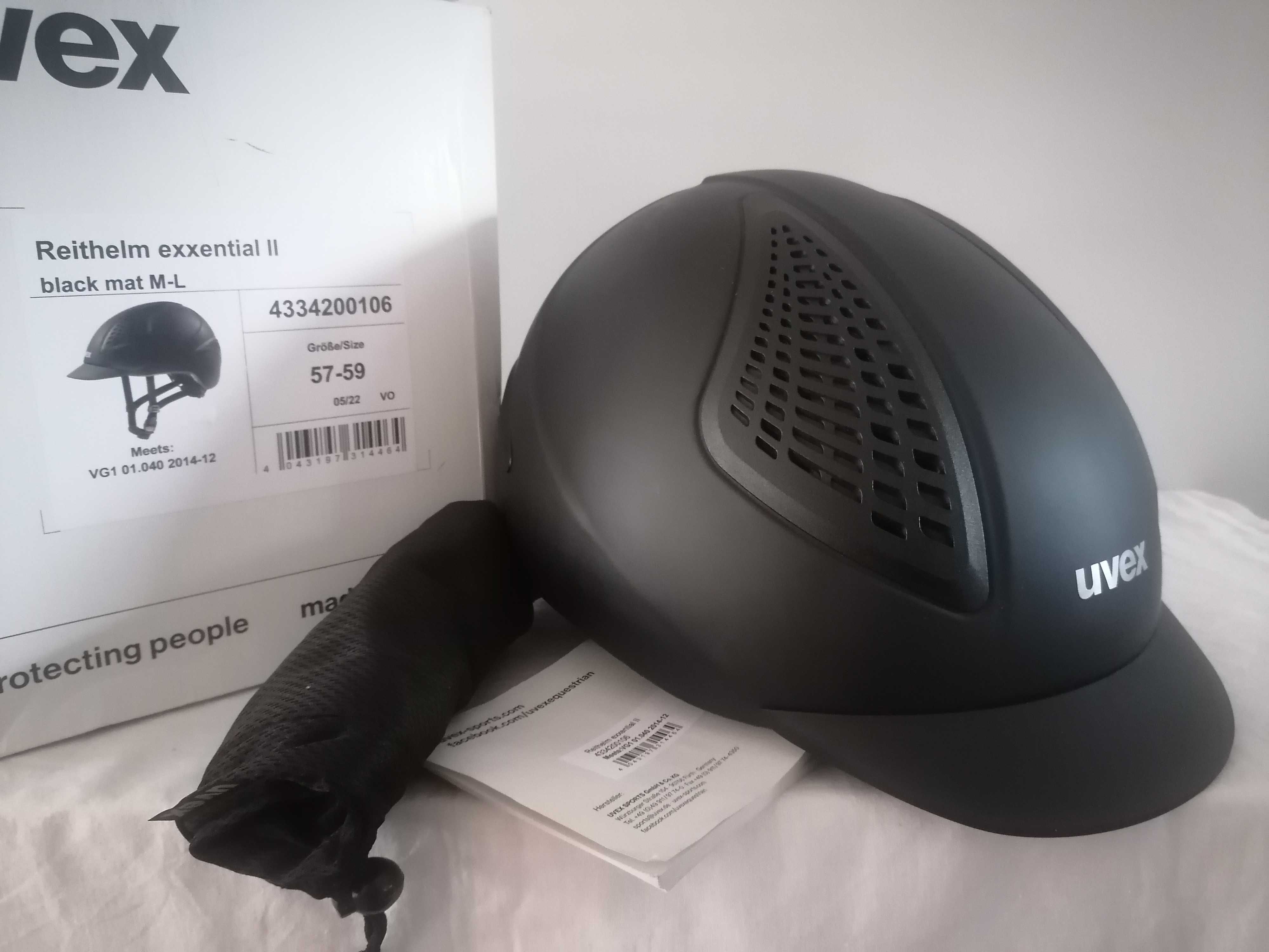 Kask jeździecki toczek Uvex Reithelm Exxential II Black M/L 57-59cm
