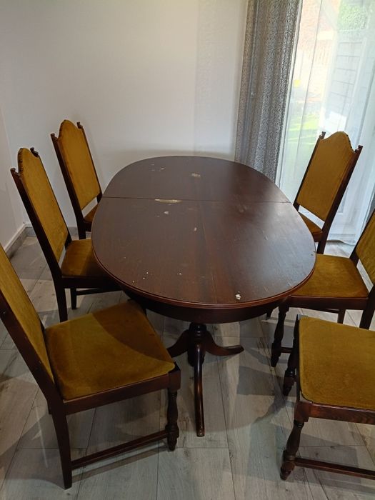 Stół rozkładany+krzesła do renowacji za symboliczną cenę