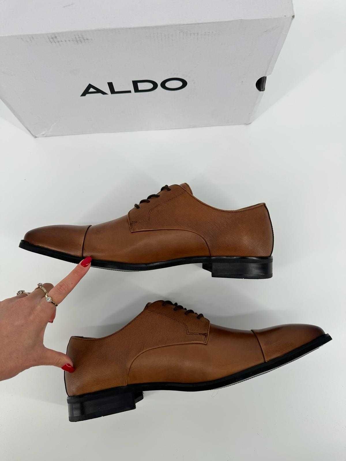 Aldo obuwie eleganckie wizytowe męskie na wesele 44 brązowe