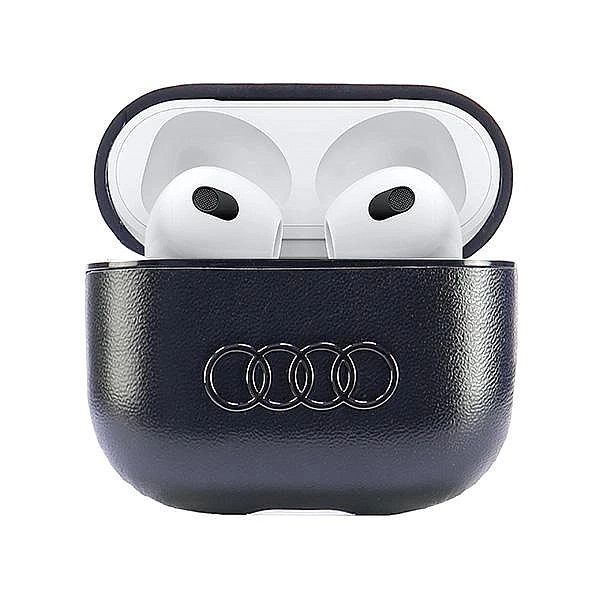 Etui Audi Leather Big Logo na AirPods 3 - czarne