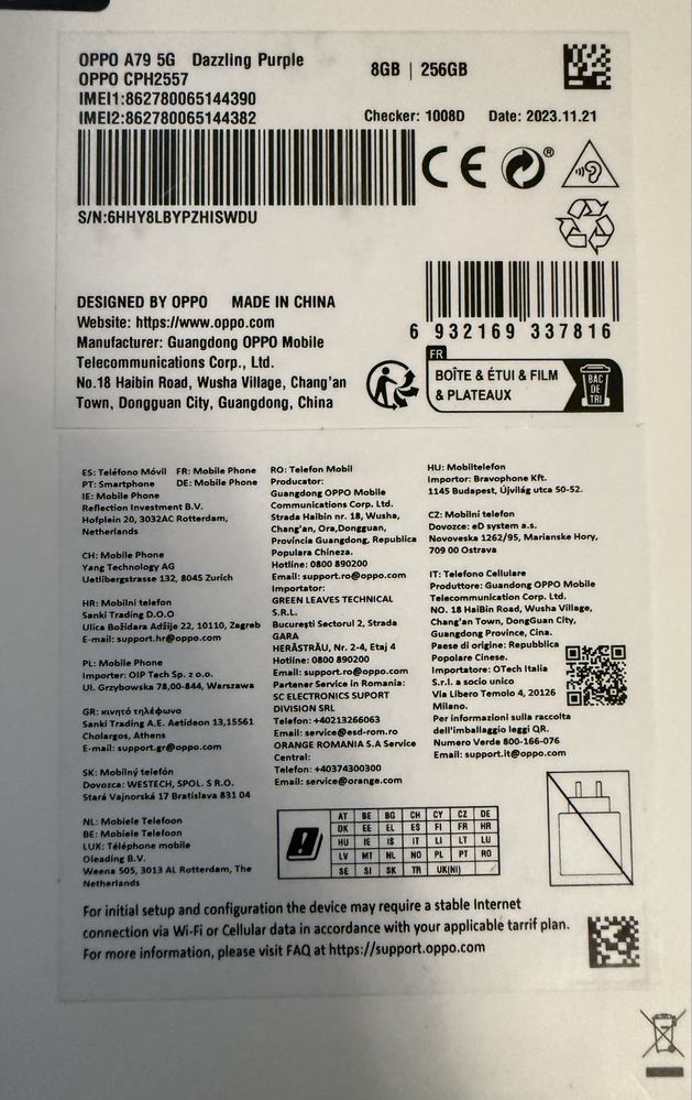 Telefon OPPO A79 5G kupiony 09.03.2024, faktura