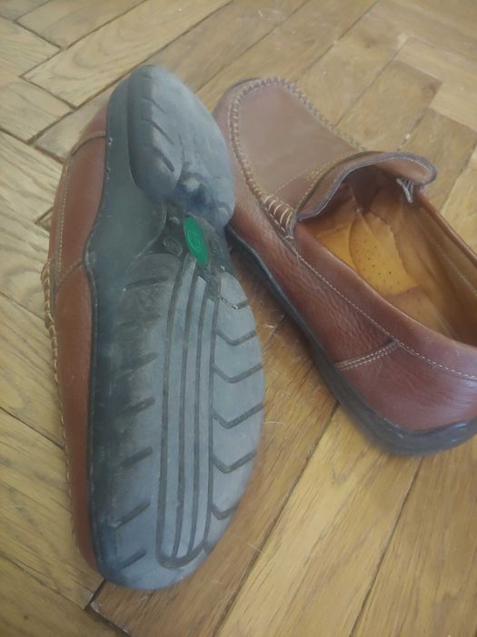 Мокасини як нові, мешти шкіра 25см