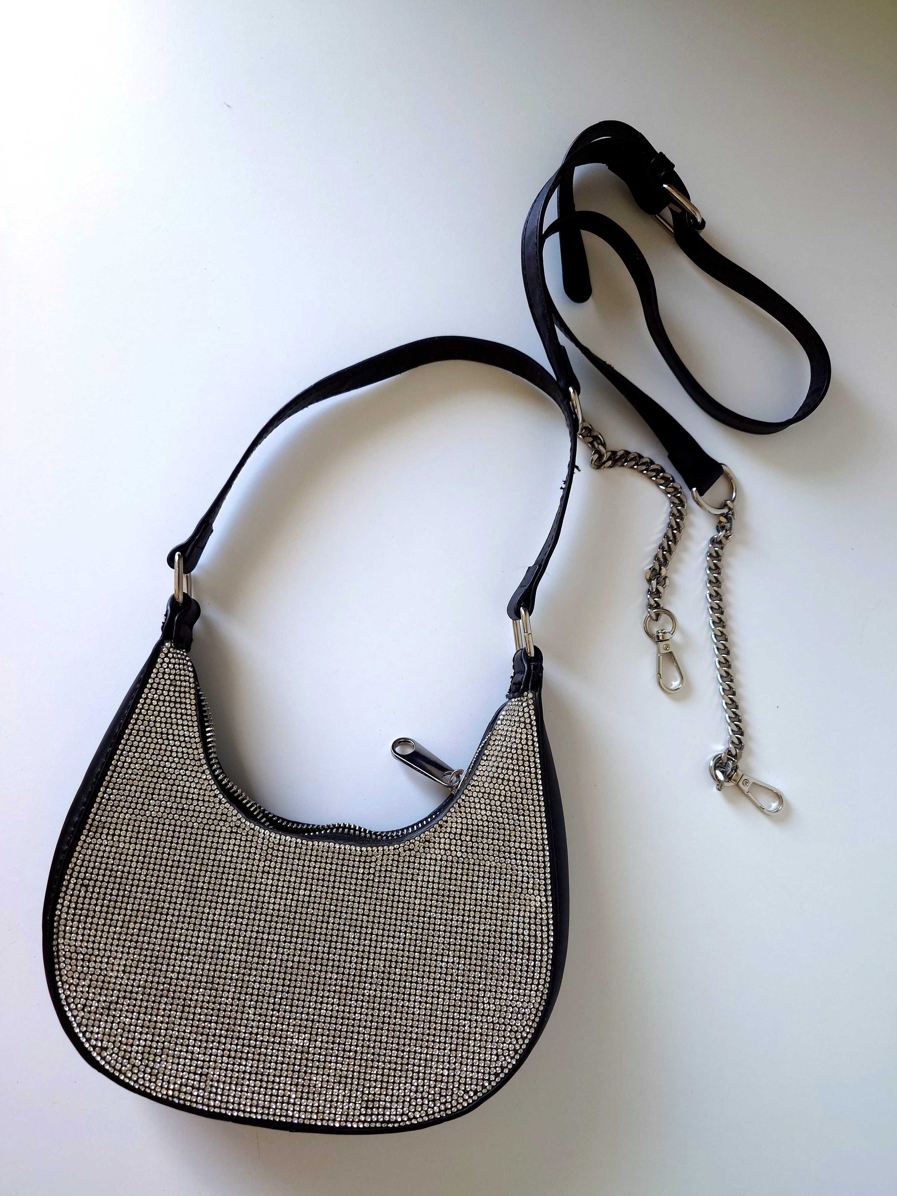 Torba z kamieniami, dwa paski o różnej długości 21x11 Claire's