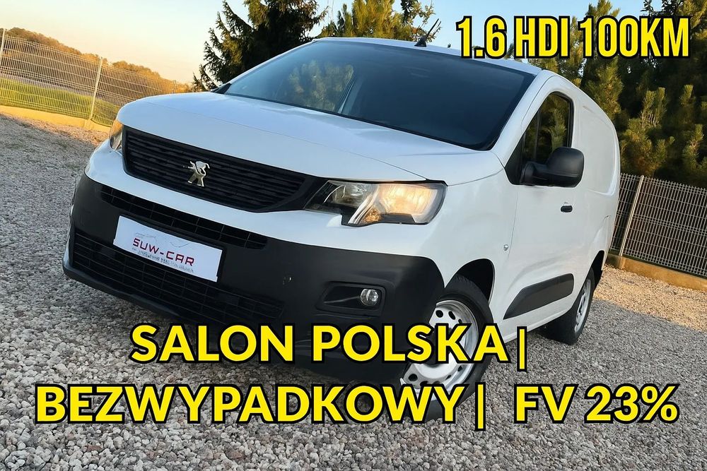 Peugeot Partner LONG L2H1 1.6HDI 100KM, 3 Osobowy, Klima, Tempomat, Salon Polska, Pierwszy Właściciel, BEZWYPADKOWY, FV 23%, Bardzo Zadbany !