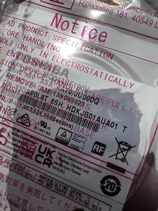 Toshiba Hard Drive 1TB - Brand New/Sealed64354197039875123