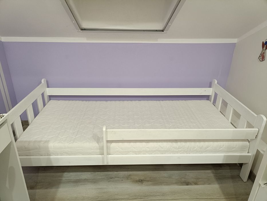 Łóżko białe sosnowe 80x180