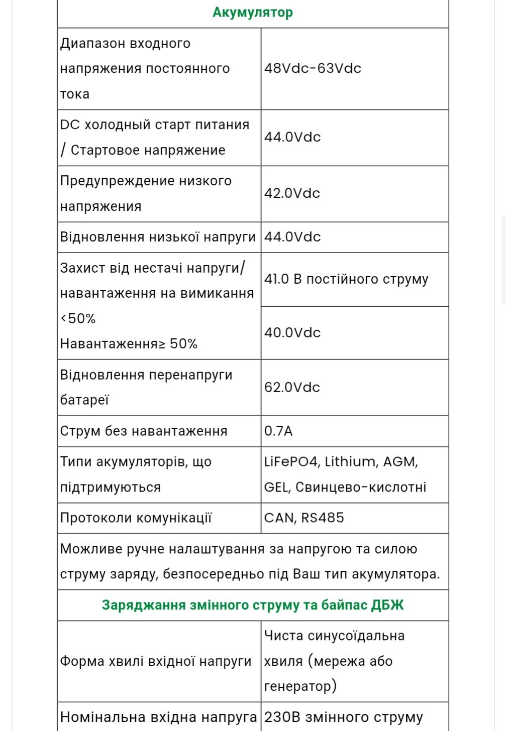Гібридний Інвертор Fchao 6.2kw