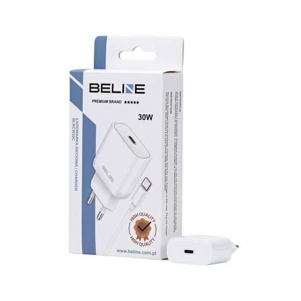 Beline Ład. siec. 1x USB-C 30W + kabelUSB-C biała /white PD 3.0  GaN