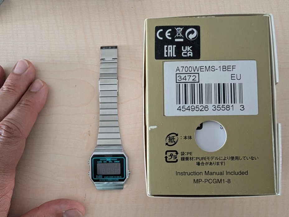 Relógio CASIO A700WEMS-1B Vintage com luz Cor de Laranja ORIGINAL