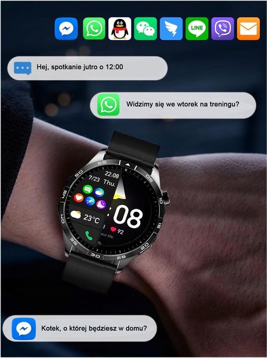 Smartwatch Zegarek Męski Rozmowy Sport Zdrowie Polskie Menu Smart Watc