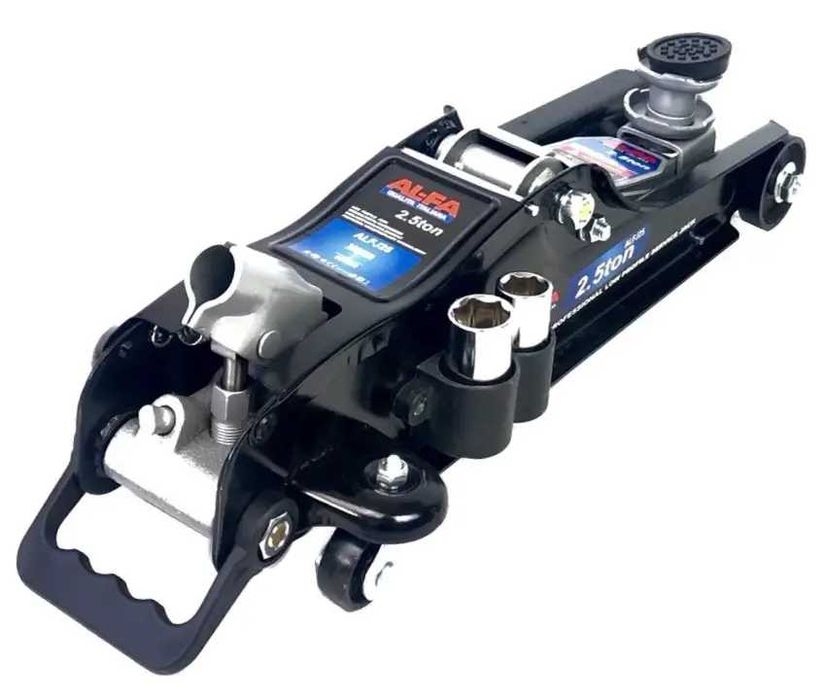 Домкрат подкатной гидравлический Al-fa с воротком и головками 2.5Т