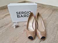 Czółenka buty na obcasie złote 39 Sergio Bardi skóra