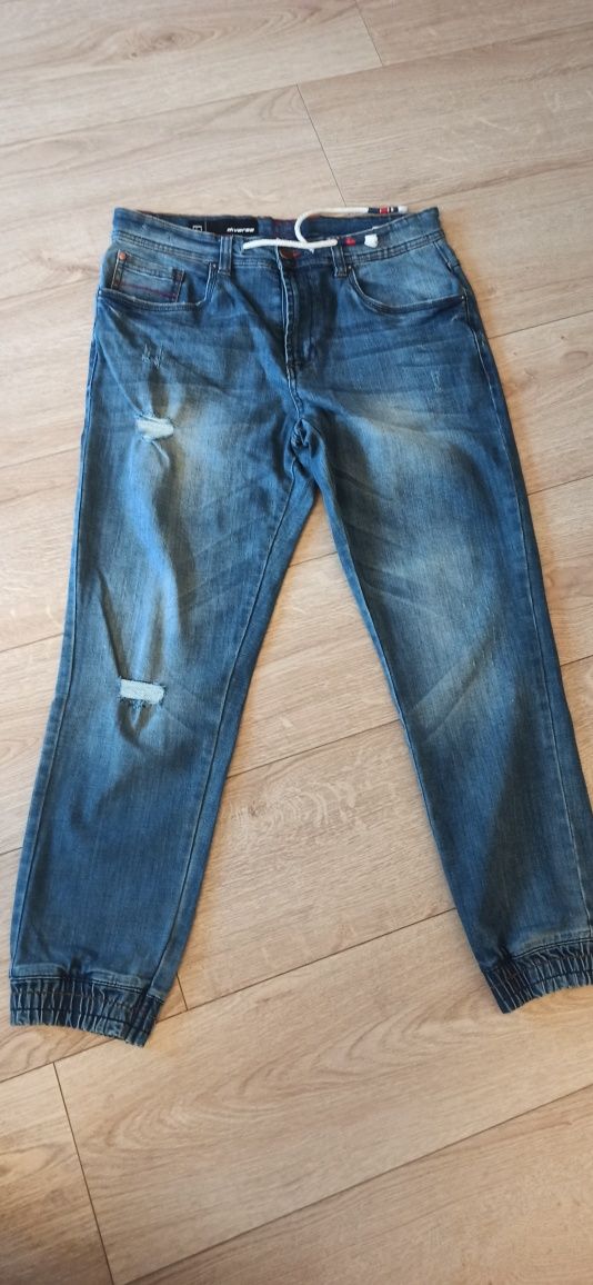 Jak NOWE Spodnie jeansowe jeansy Diverse M L + 2 koszulki