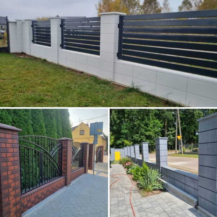 Ogrodzenia imitacja klinkier bloczek bramy przęsła montaż