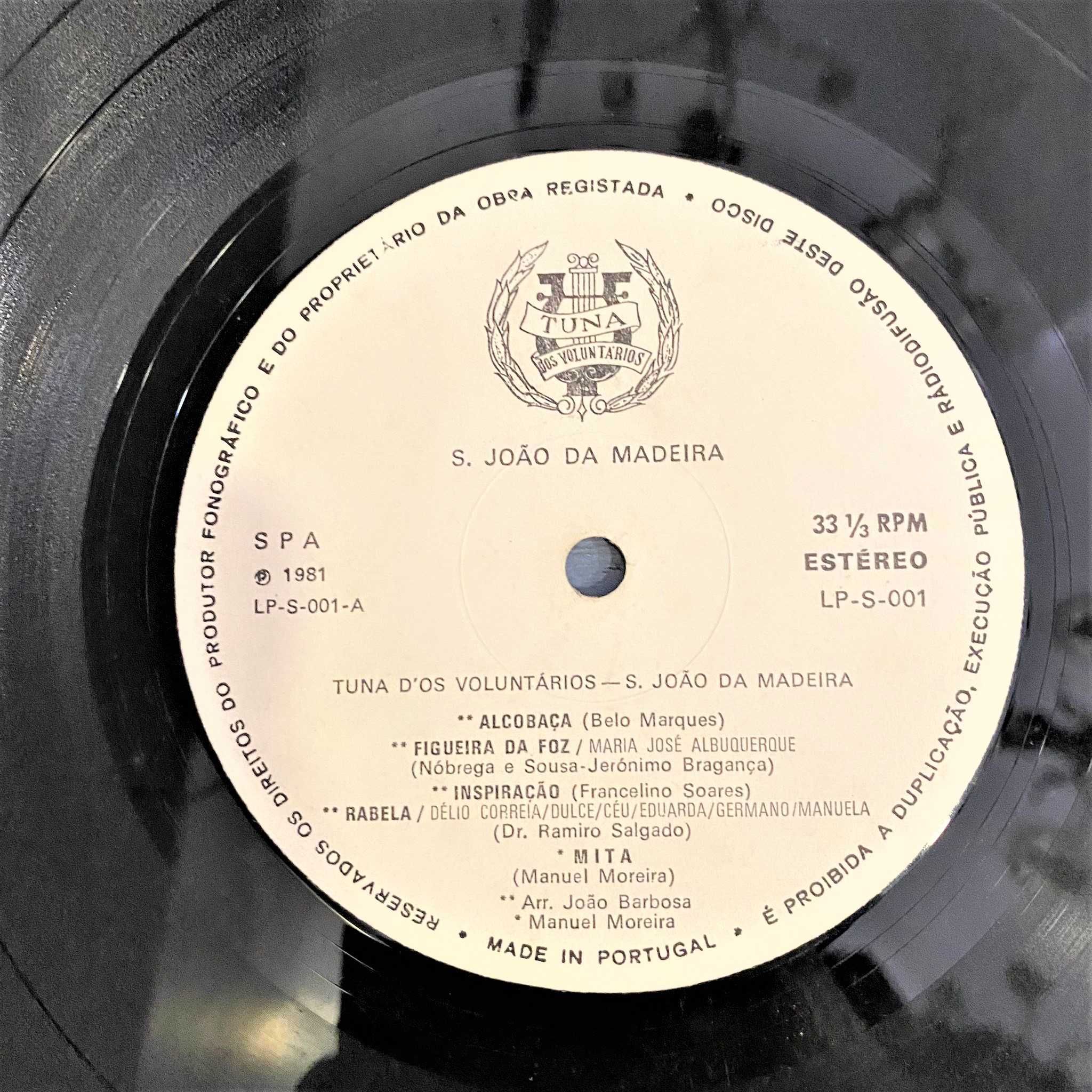 Disco Vinil - LP - Varios - Tuna Dos Voluntários De S. João Da Madeira