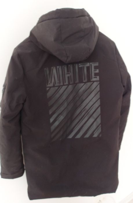 ЧЕРНАЯ Зимняя Куртка Мужская парка пуховик Off-White Adikers 1981