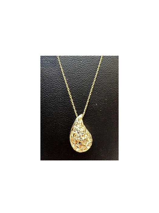 Złoty naszyjnik łańcuszek z wisiorkiem Kropla pr. 585 2,19 g 45 - 50cm