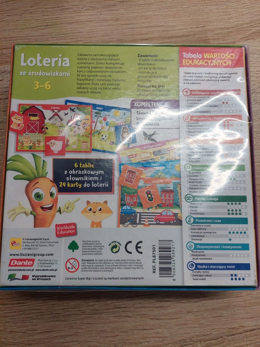 Gra Logiczna Loteria ze środowiskami gra uczy