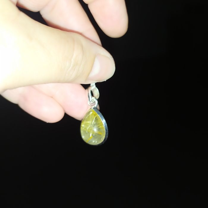 Pendente quartzo rutilado prata