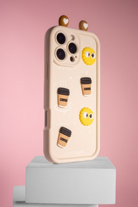 Акція! Мультяшний чохол з вушками кексик кава чехол кекс кофе Samsung