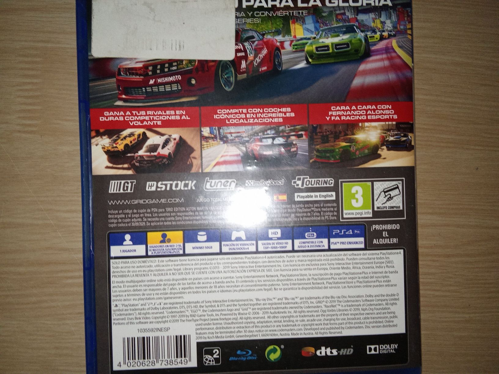 Jogo "Grid: Day One Edition" para a Playstation 4