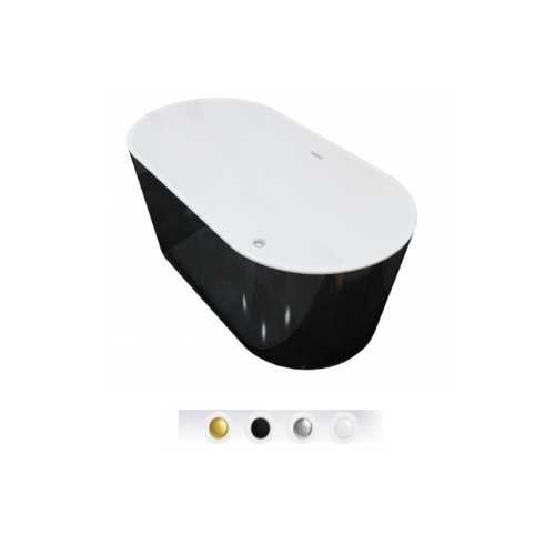 BRAIDER Akrylowa Wanna Wolnostojąca ALTARIA 150 x 75 cm Czarno - biała