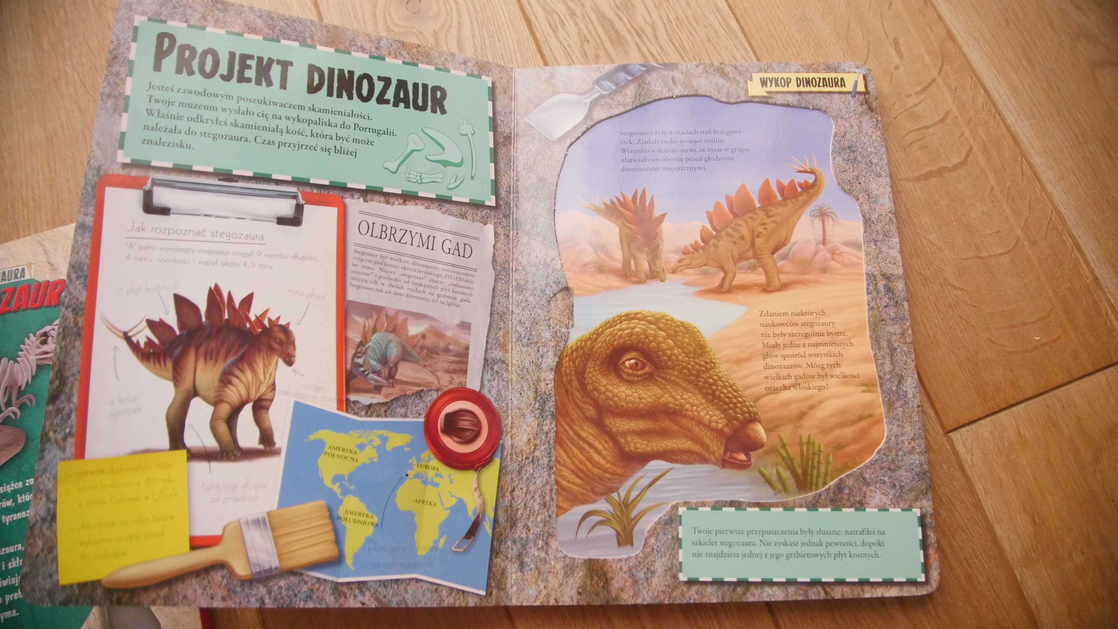 Dinozaury i prehistoria Wykop Dinozaura Tyranozaur Stegozaur - 3 szt.