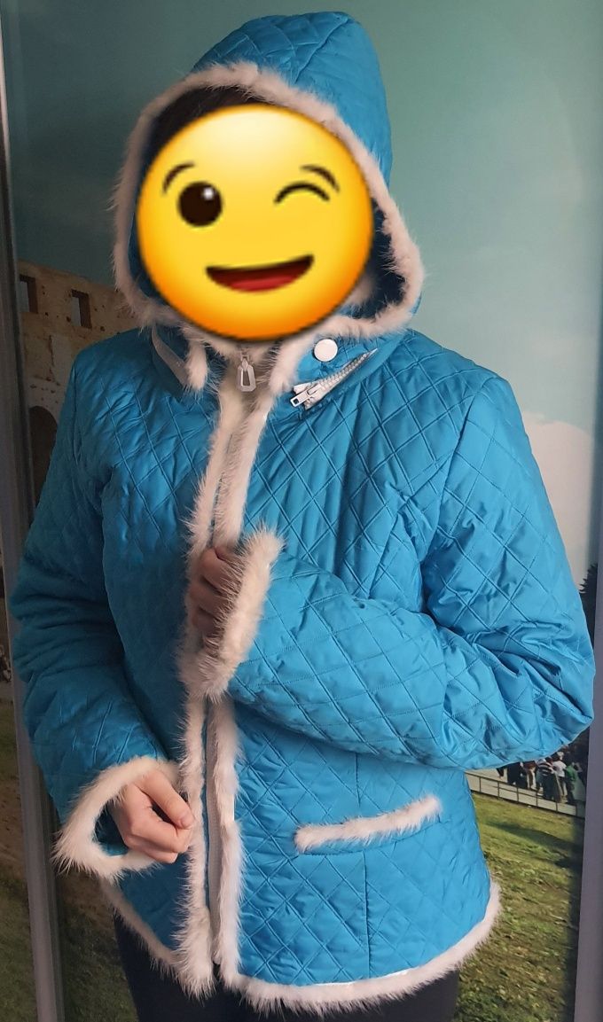Wiosenna przejściowka kurtka z futerkiem nowa r.L-XL