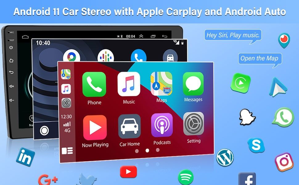 Rádio android 11 2din 10 polegadas CARPLAY GPS WiFi HiFi RDS Novo