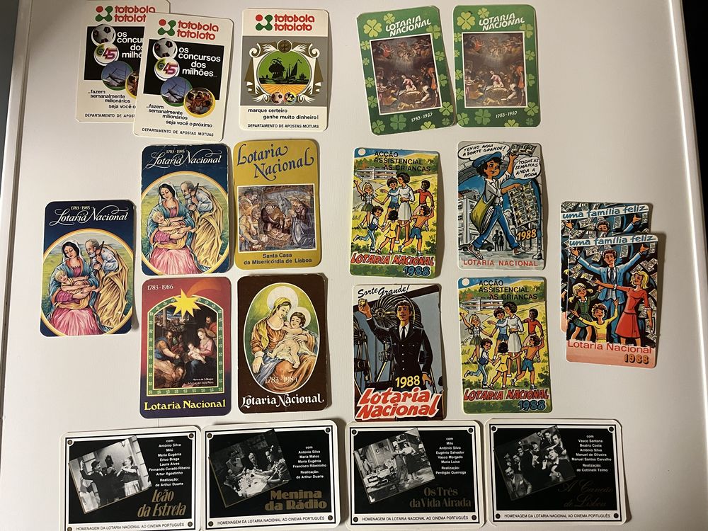 20 Calendários da Lotaria e totobola década 80