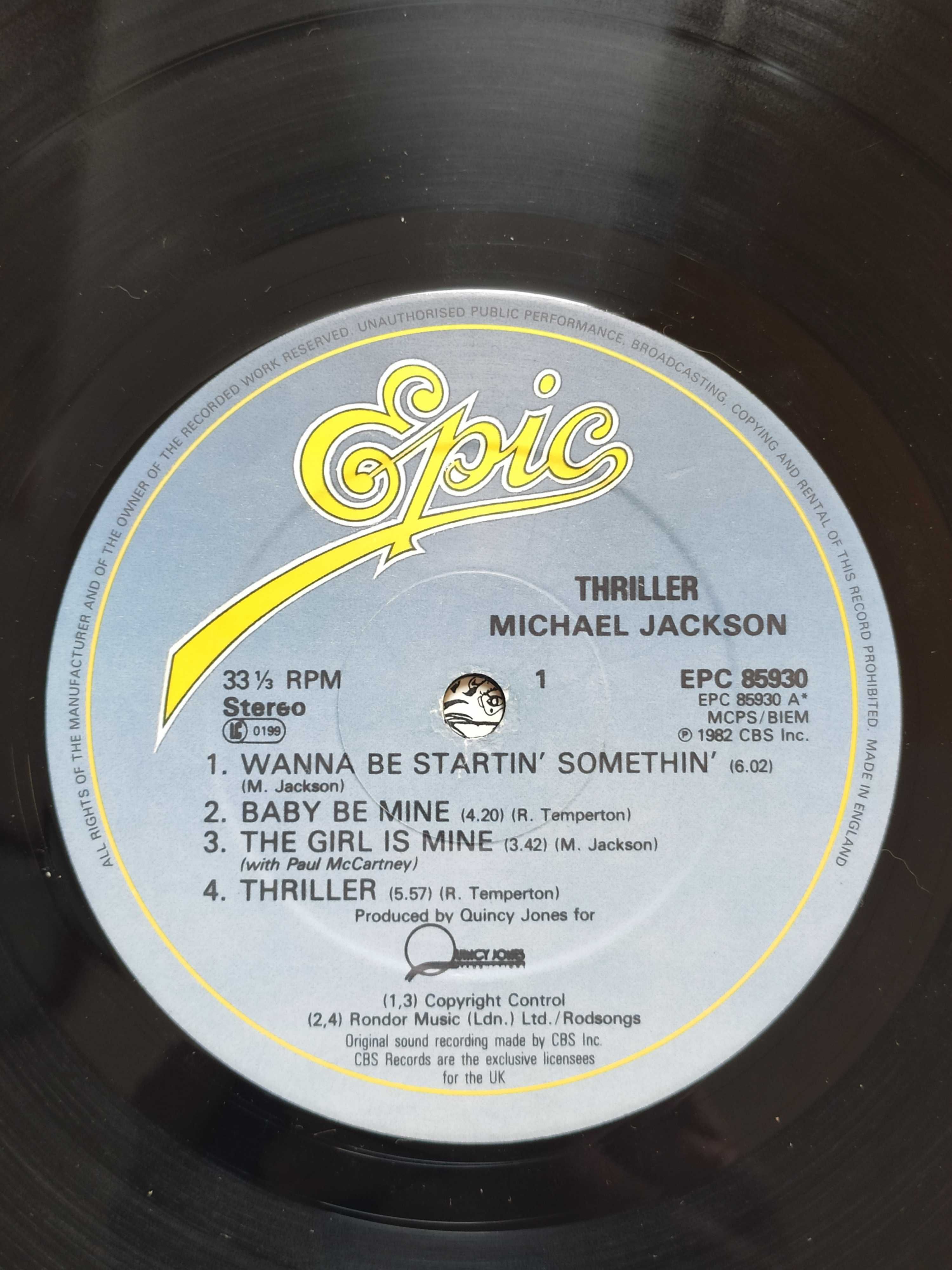 Michael Jackson LP Thriller, 1. wyd. ang. 1982, winyl BILLY JEAN