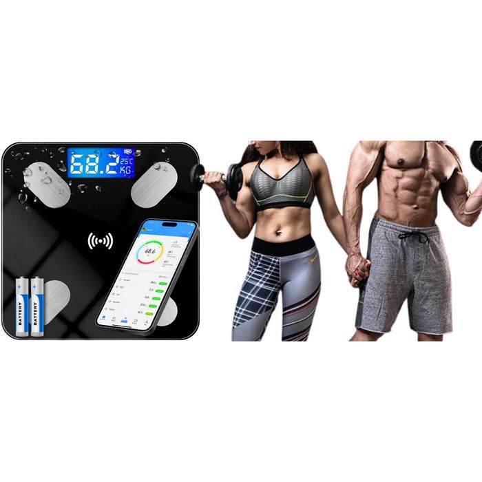 WAGA ŁAZIENKOWA analityczna elektroniczna BLUETOOTH 180KG smart 25w1