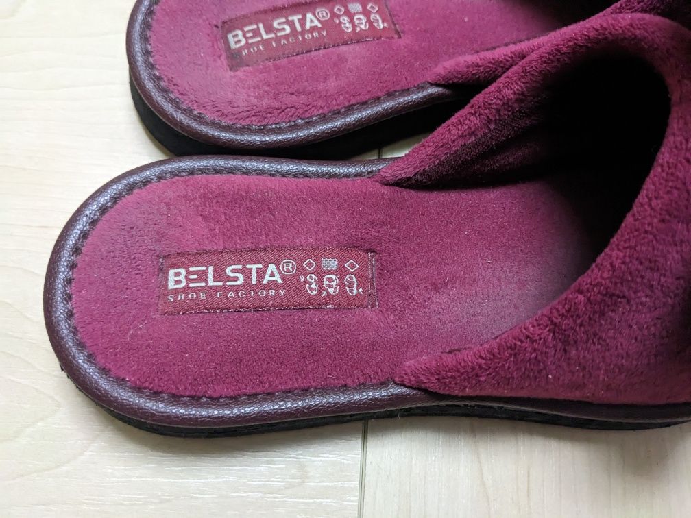 Кімнатні тапочки Belsta 36 сердечко бордові шльопанці кімнатні тапочки
