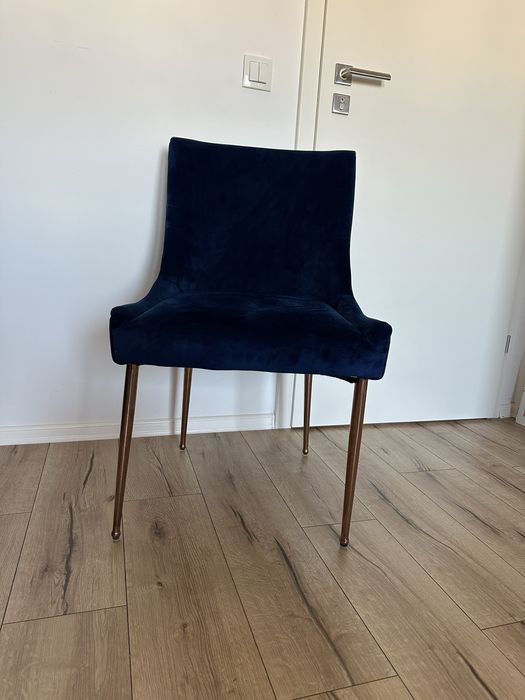 Krzeslo welurowe granatowe
