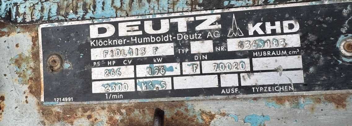Silnik Deutz Fahr F10L413F -V10 -266 KM ładowarki, koparki,  Mengele,