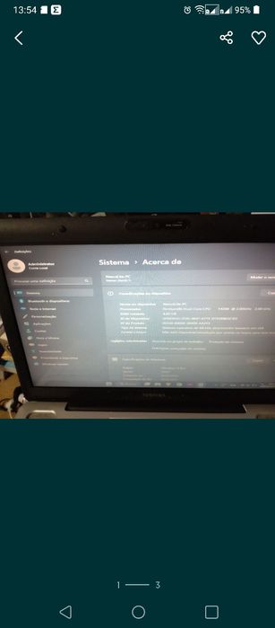 Portátil Toshiba Windows 11 e Office 2019