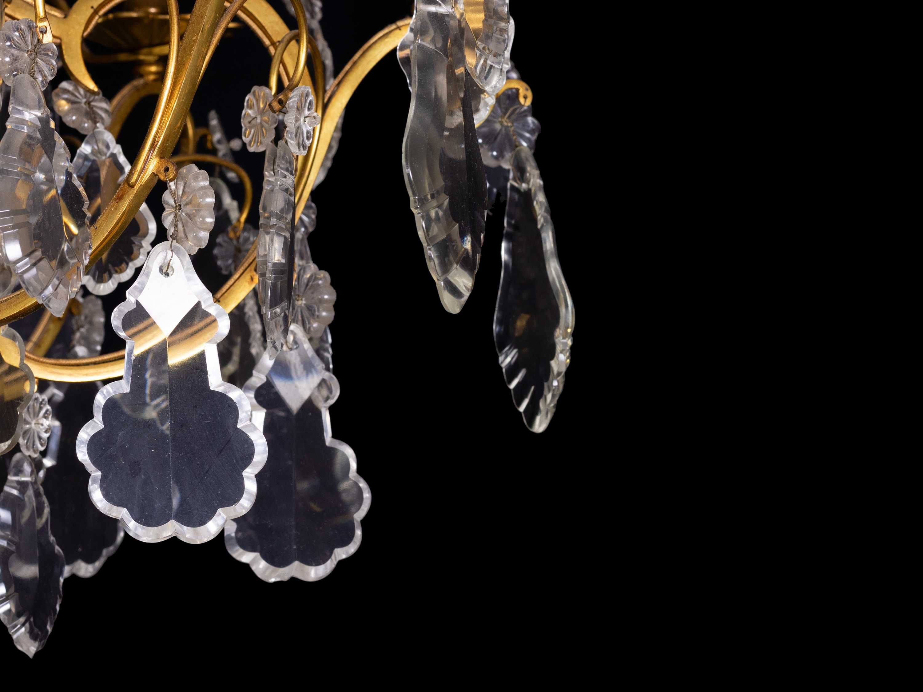 Lustre cristal bronze doze luzes século XIX | Luís XV
