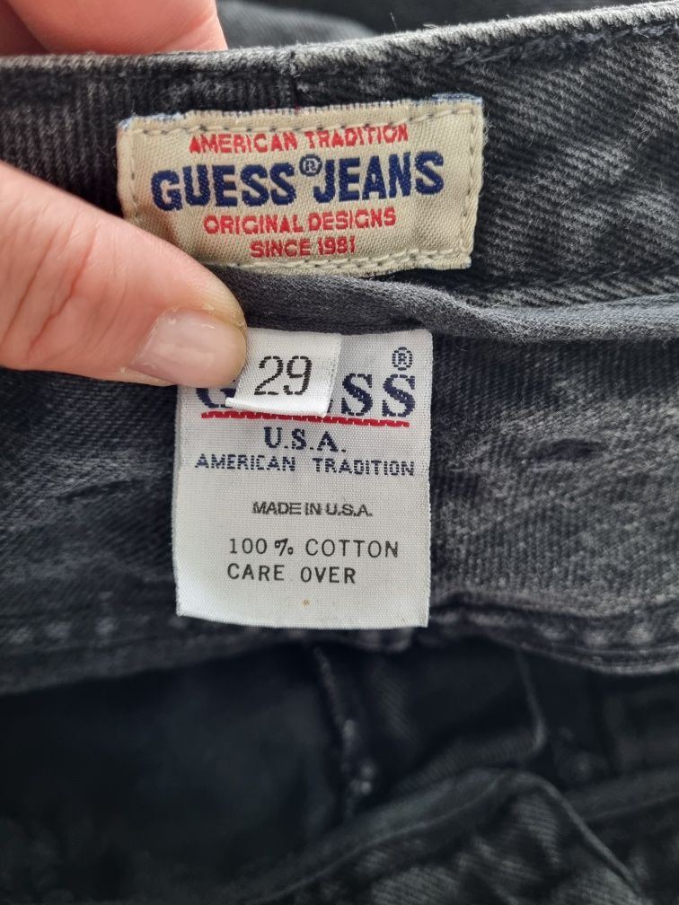 Guess czarne męskie  spodnie jeansowe rozm 29