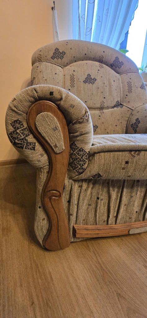 Komplet wypoczynkowy - sofa i dwa fotele