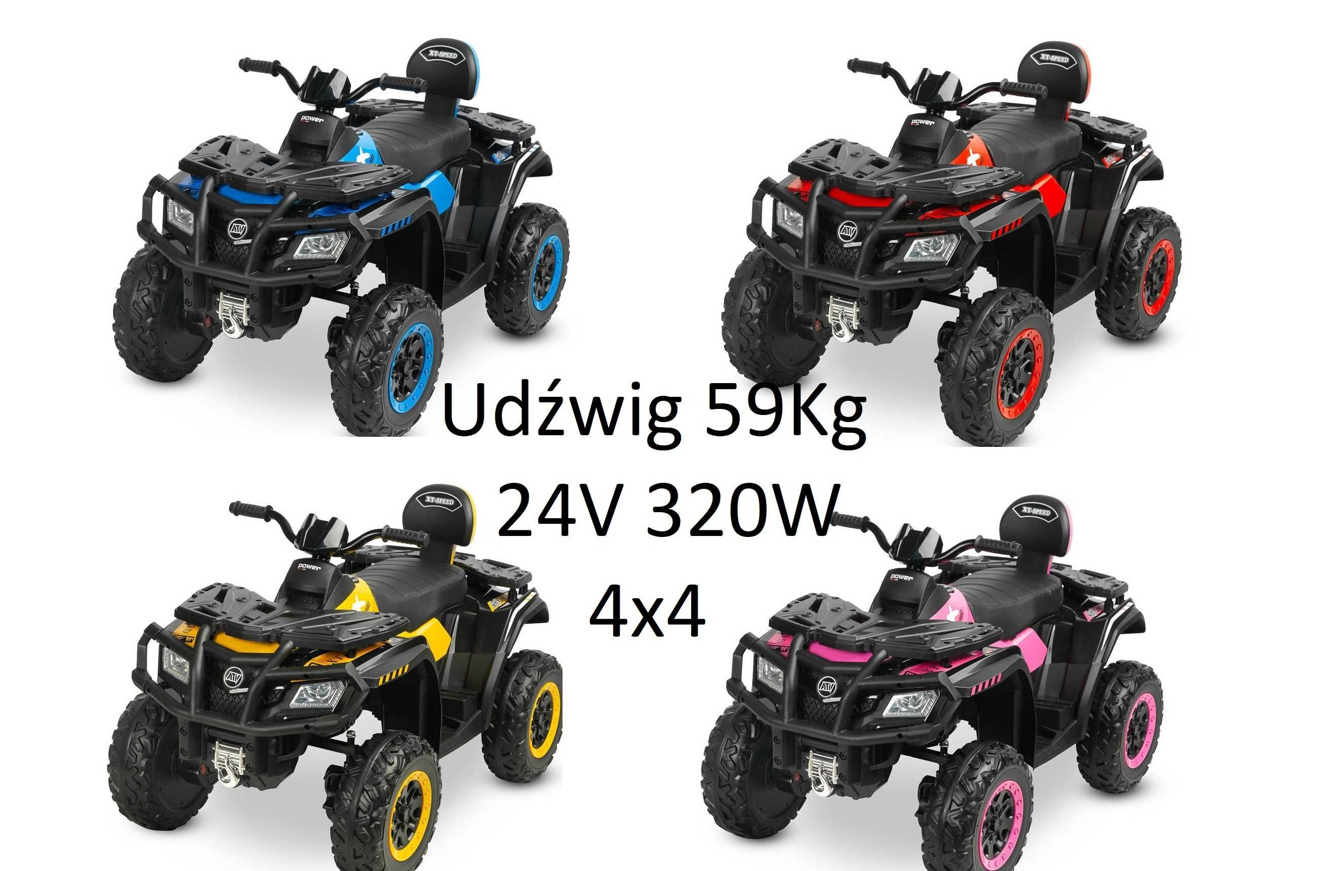 Udźwig 59kg RUSH 24V 320W 4x4 Quad na akumulator pojazd Auto Samochód