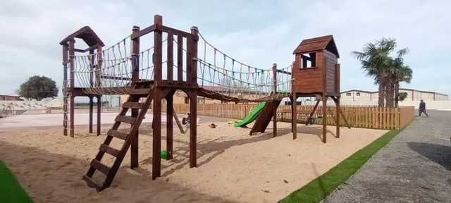 PARQUE INFANTIL PONTES SUSPENSAS ESCORREGA BALOIÇOS, BOMBERO, CASINHA