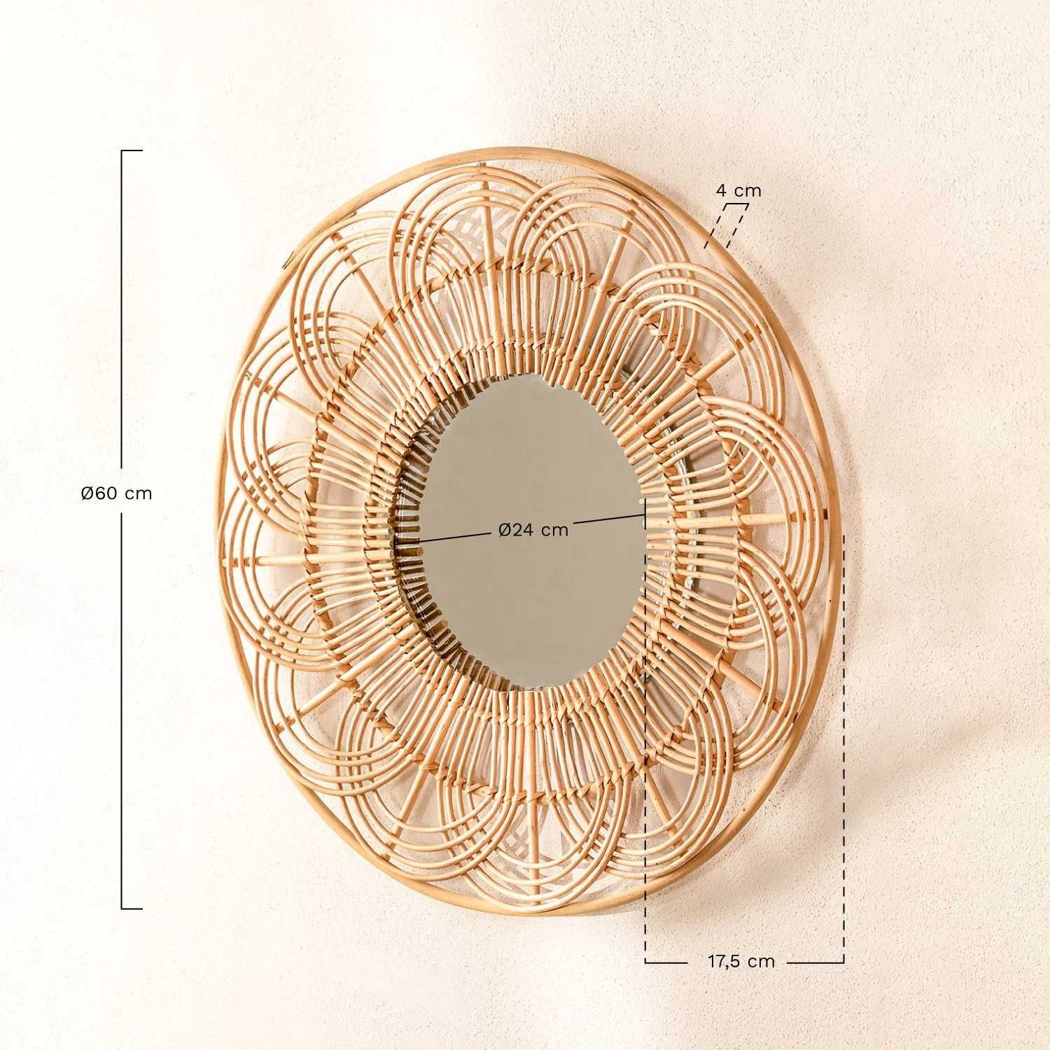 Espelho de Parede Redondo em Rattan (Ø60cm) SKLUM NOVO