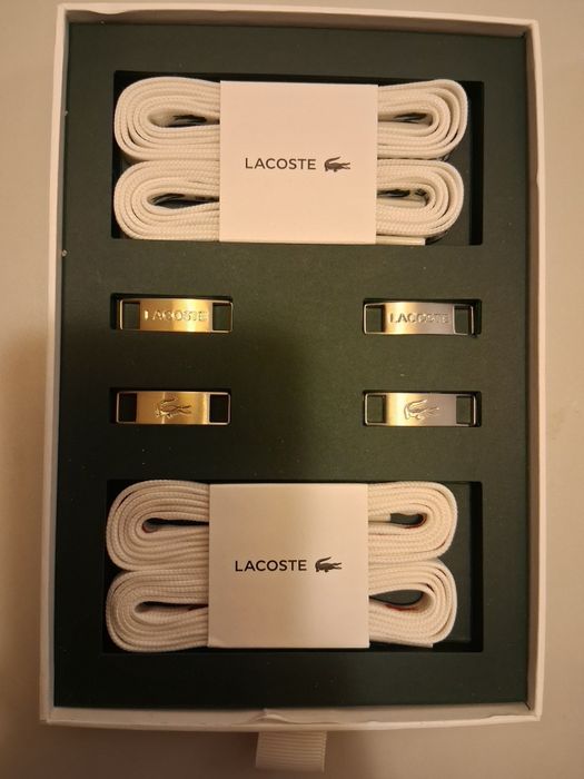 Kit Atacadores + Chapa Dourada e Prateada - LACOSTE - NOVO