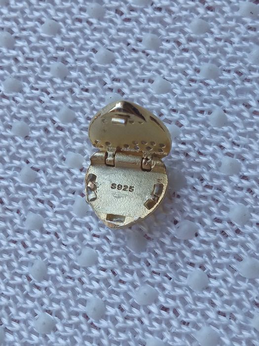 Zawieszka Płaski Charms Serce serduszko Teamo złota Srebro 925