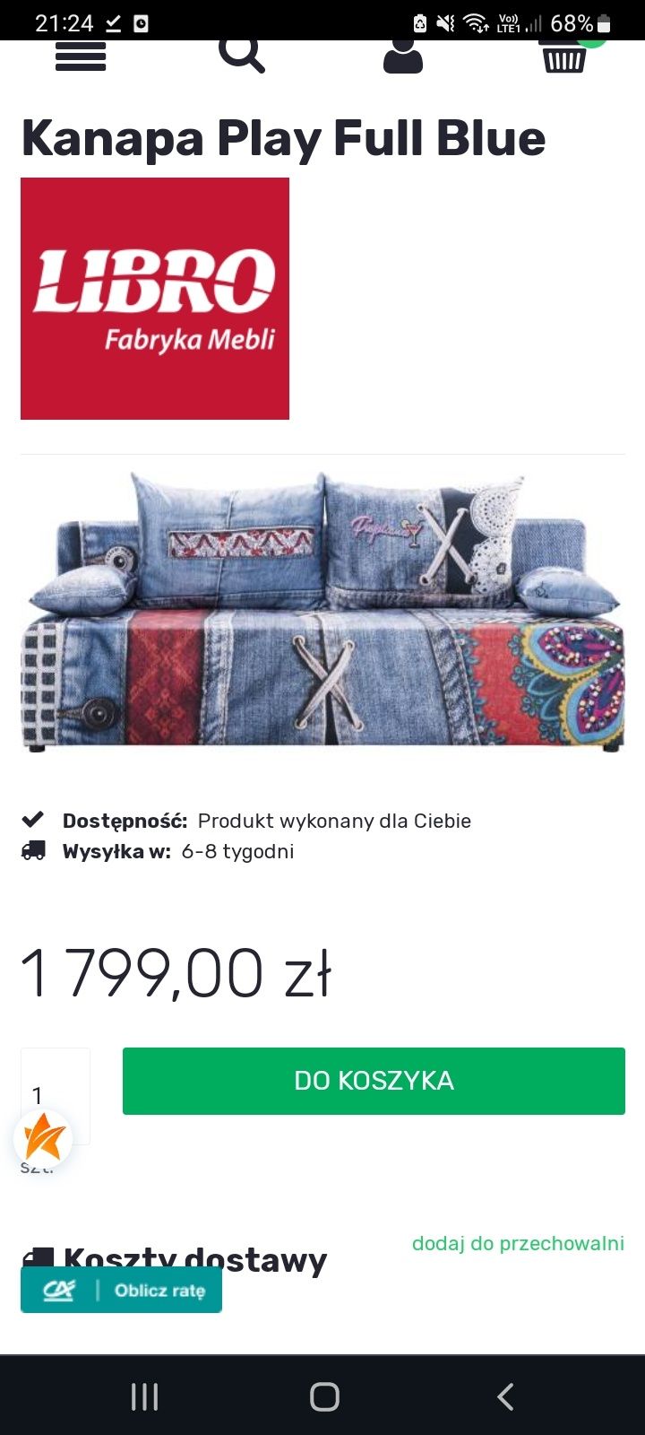 Sofa, kanapa, tapczan, łóżko